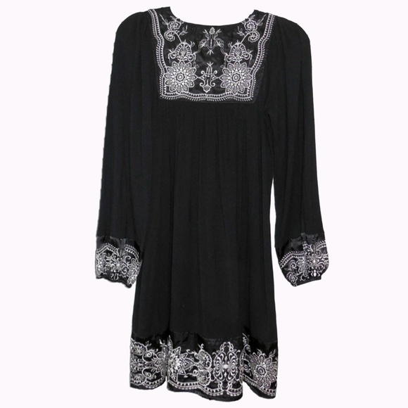 For Joseph Women's Embroidered Tunic Black & White Sz S Loose & Flowy - Picture 3 of 5